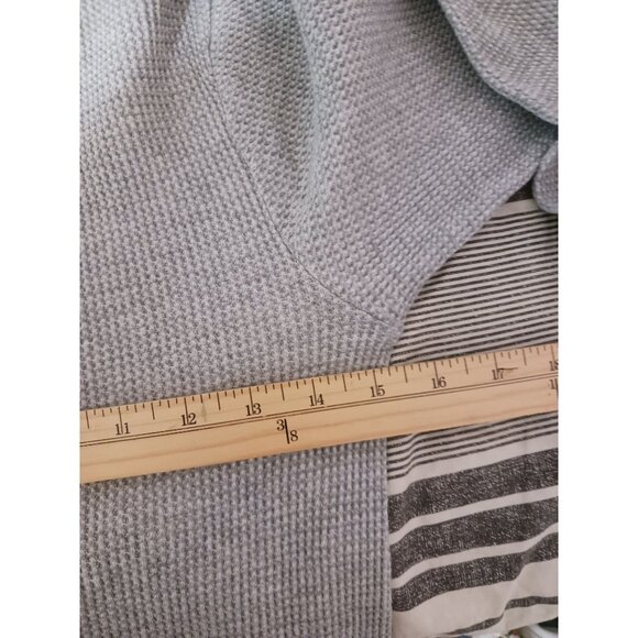 Cherokee Waffle Knit Long Sleeve Shirt  Gray Heather Medium Unisex - Picture 6 of 6